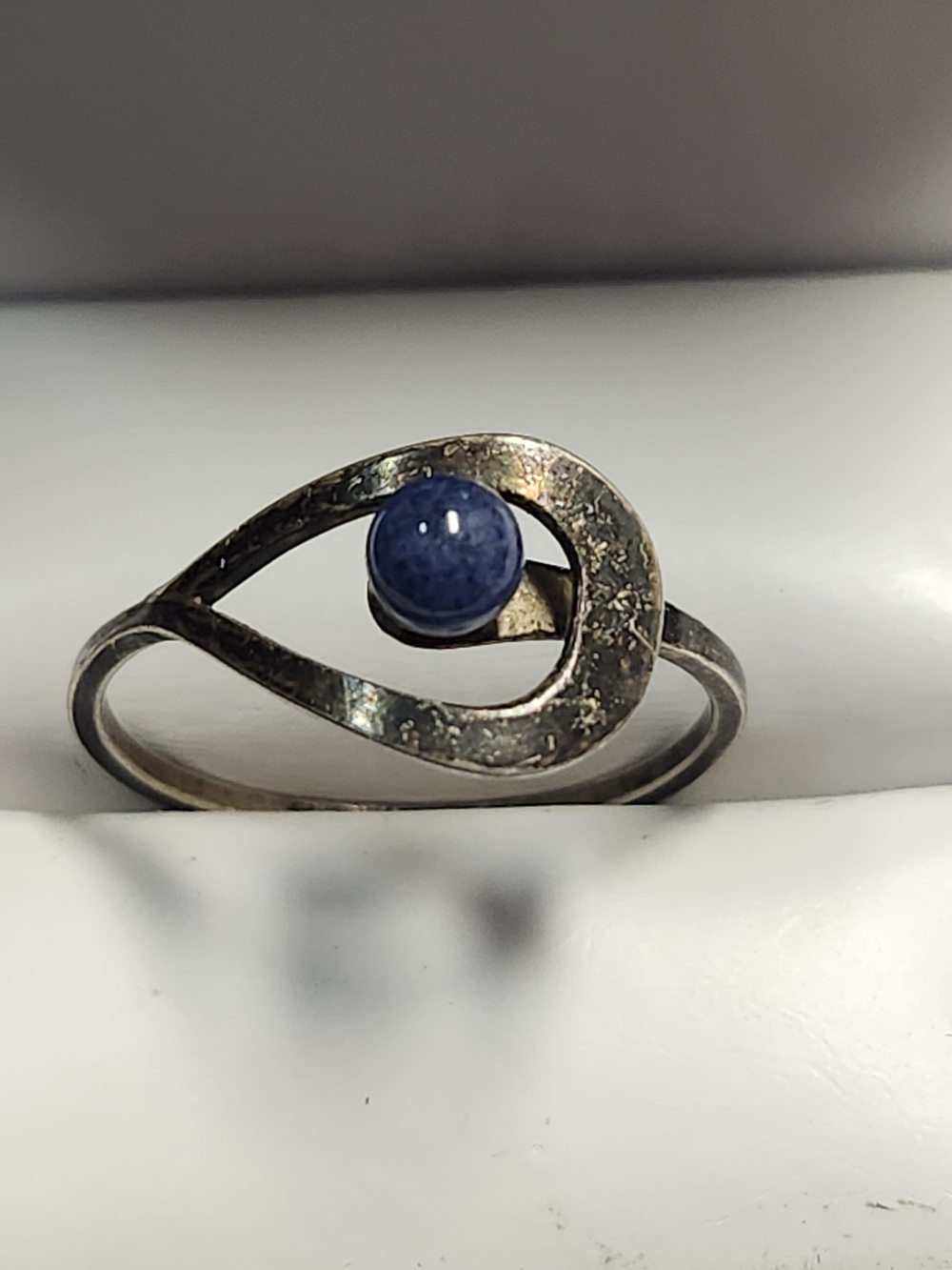 Sterling Silver Sarah Coventry 1976 Sodalite Ring Size 6